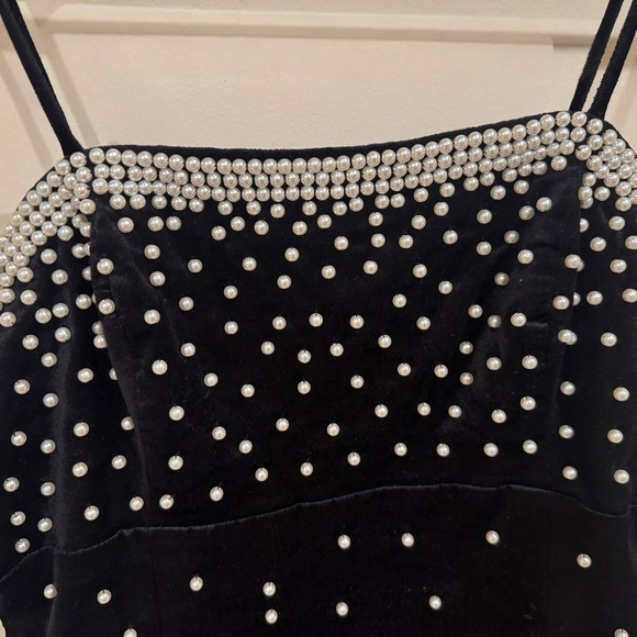 Maeve Pearly LBD Velvet Mini cocktail dress Size 6 - Picture 4 of 5
